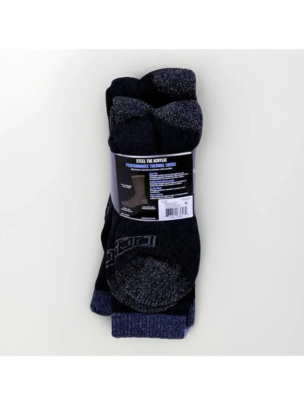 Dickies Steel Toe Performance‎ Thermal Socks Blue Acrylic Heavy Weight Sz 6-12